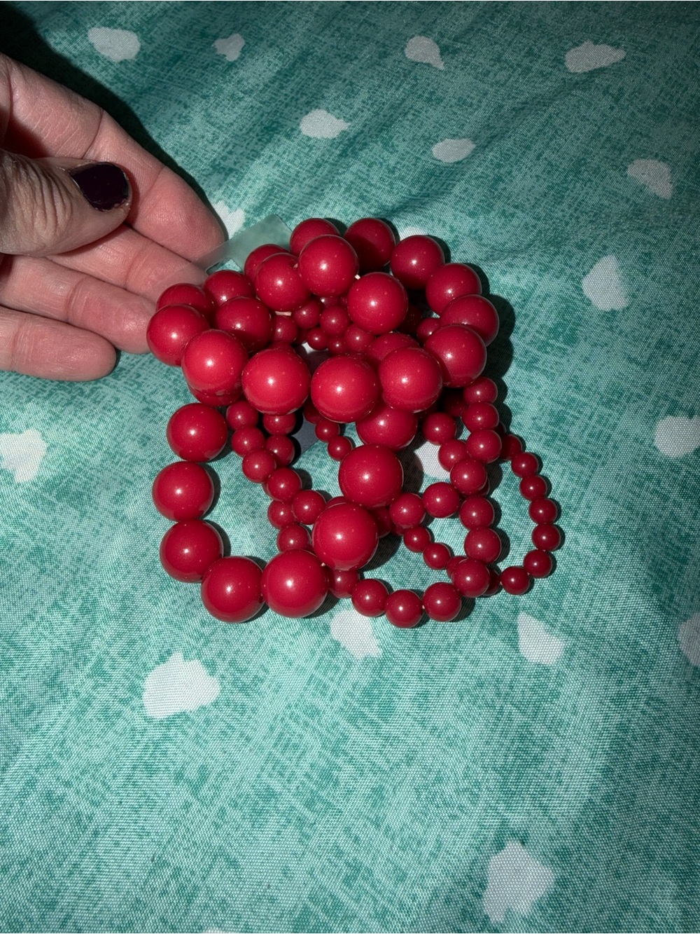NEW NWT Red Beaded Stretch Bracelet Set - Women Jewelry. MUST BE BUNDLED